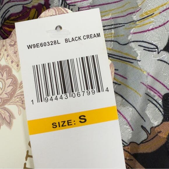 Band Of Gypsies BOG RHO Floral Slip Midi Skirt Black Cream Pull On Size S NEW - Picture 11 of 12